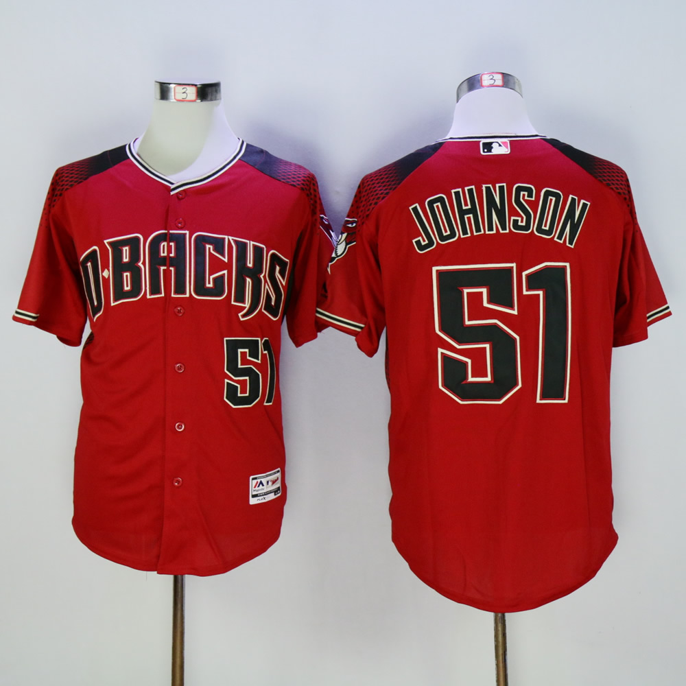 Men Arizona Diamondback #51 Johnson Red MLB Jerseys->arizona diamondback->MLB Jersey